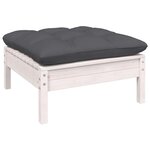 VIDAXL Repose-pied de jardin avec coussin anthracite Bois de pin blanc