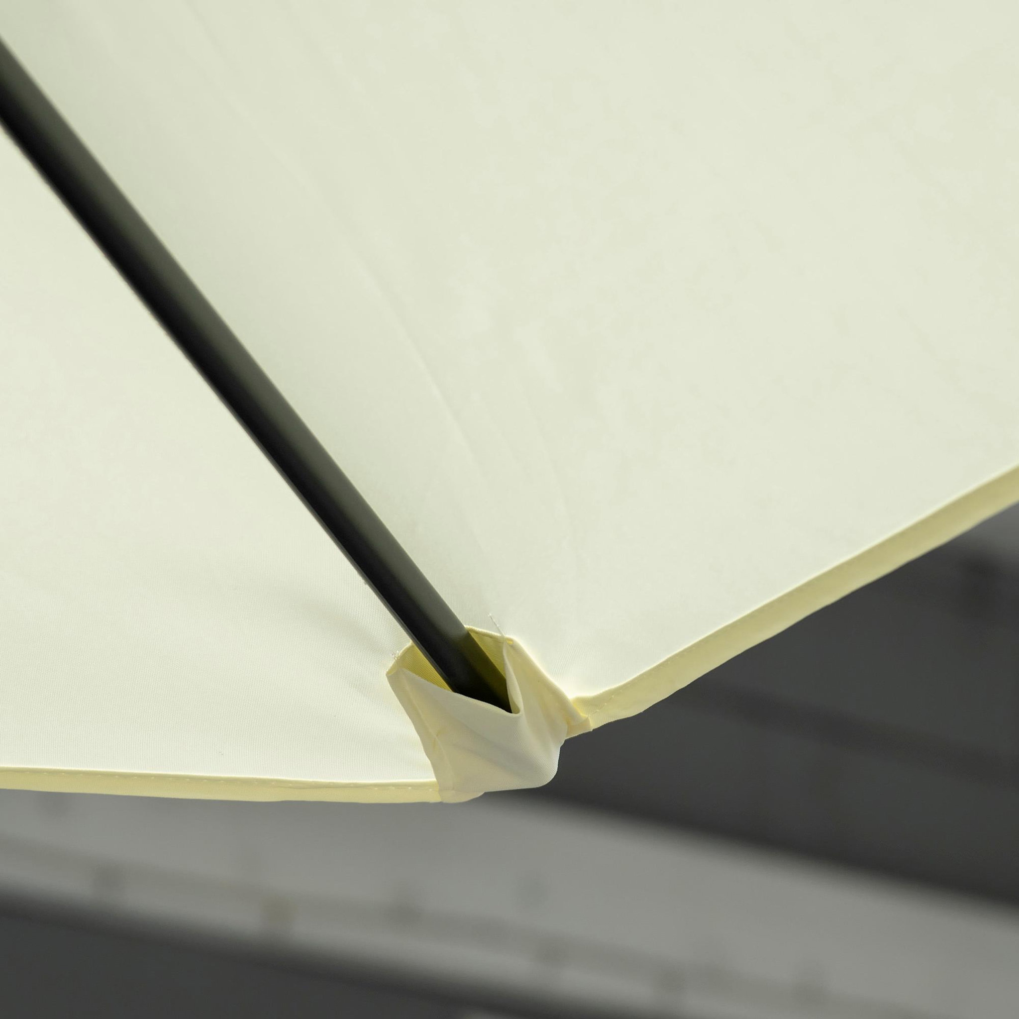Voir la diapositive 6 : OUTSUNNY Parasol déporté octogonal Ø 256 cm mât en acier tissu haute densité beige