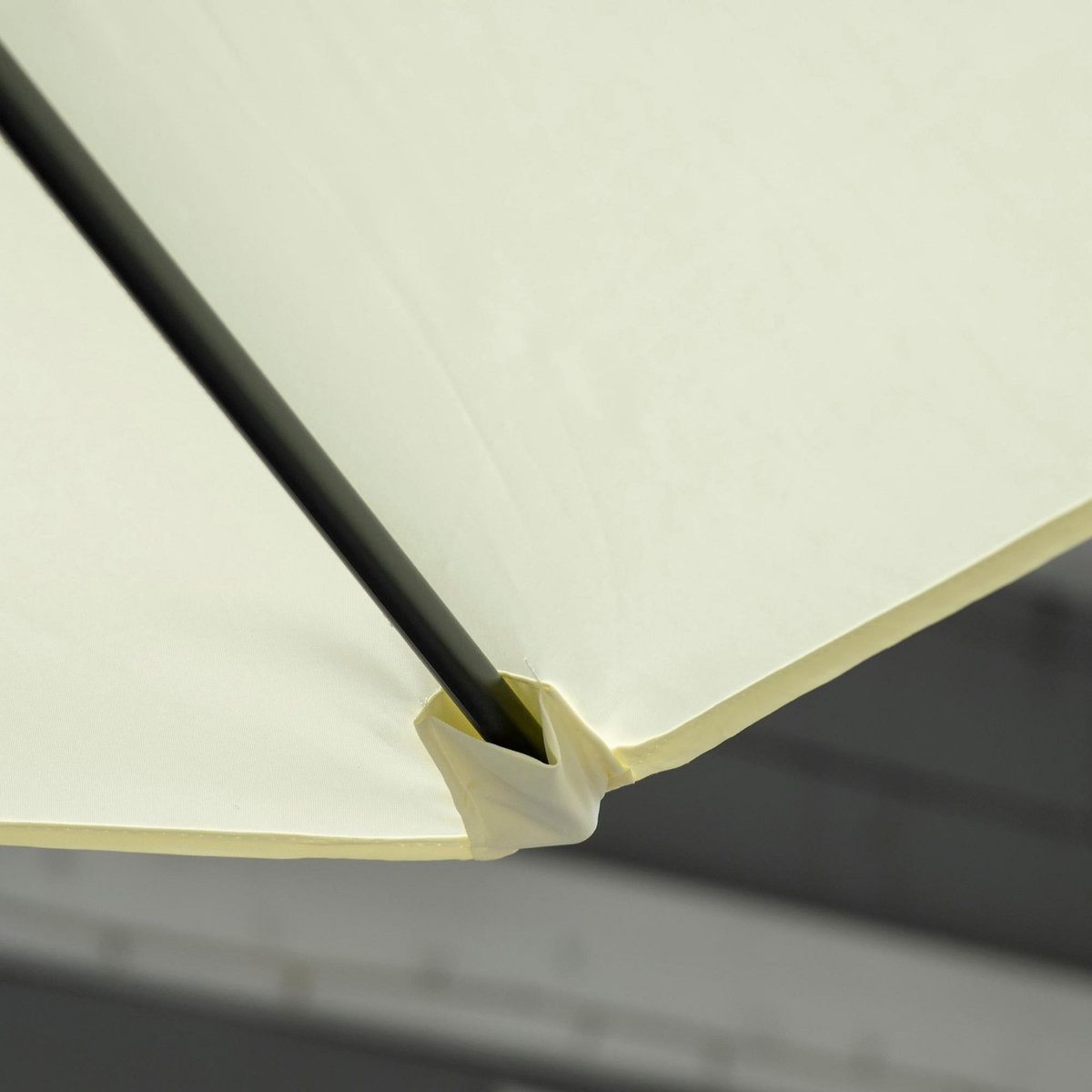 OUTSUNNY Parasol déporté octogonal Ø 256 cm mât en acier tissu haute densité beige
