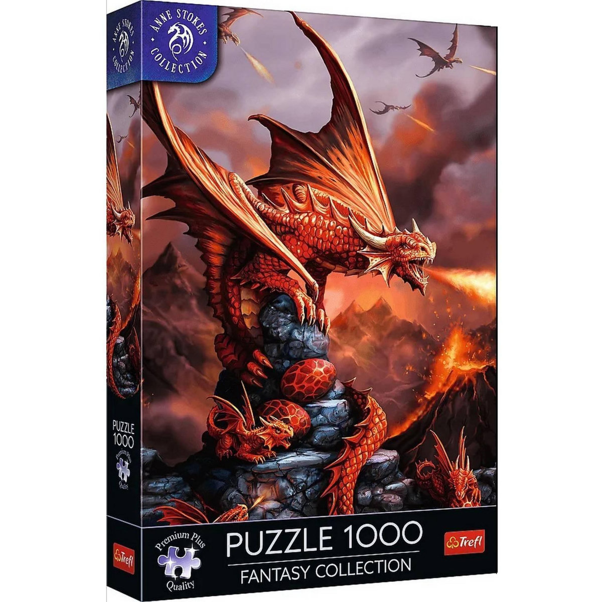 Trefl Puzzle 1000 pièces Premium Plus : Dragon de Feu - Fantasy Collection
