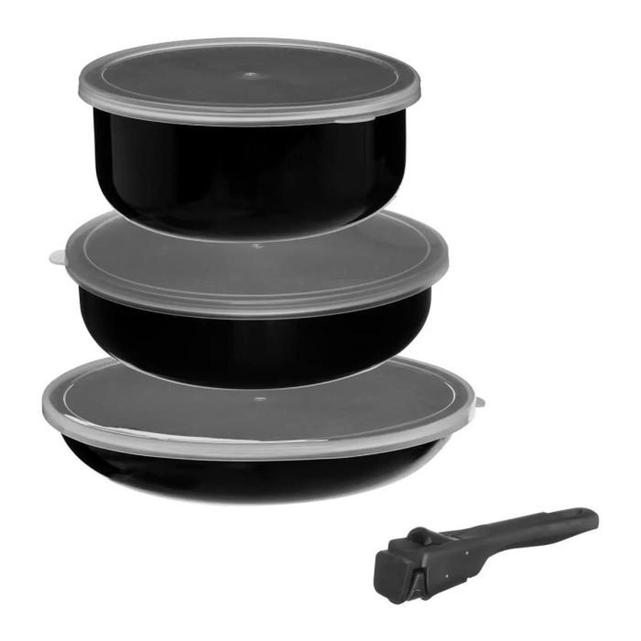 FIVE Batterie de Cuisine Amovible  7 Pièces  28cm Noir