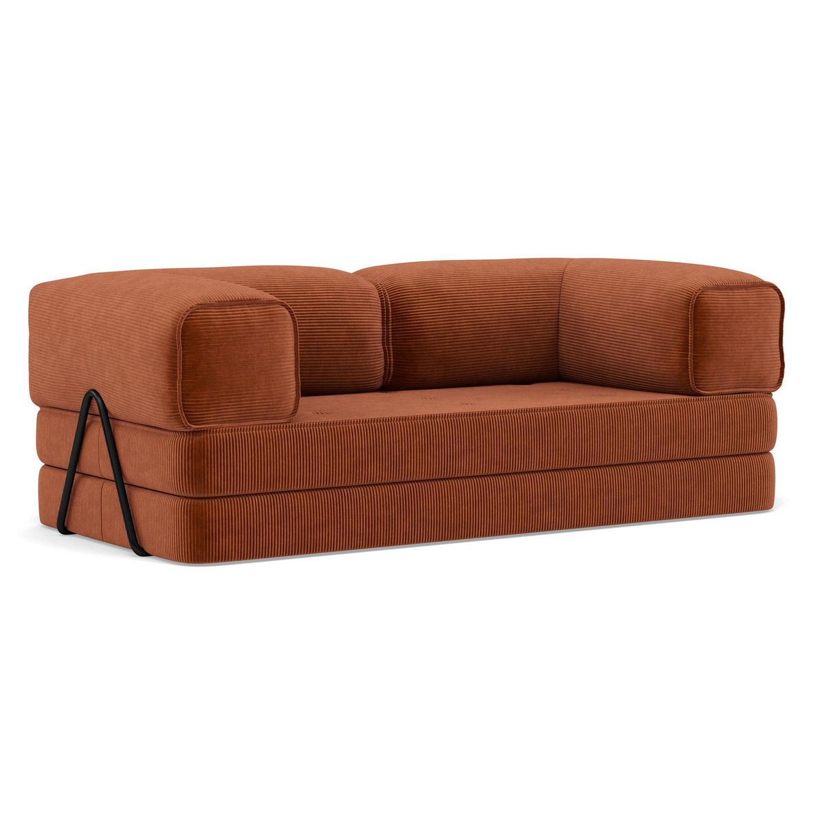 LISA DESIGN Poppy - canapé 3 places convertible en velours côtelé