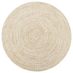 VIDAXL Tapis fait a la main Jute Blanc et naturel 90 cm