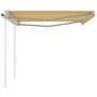 Voir la diapositive 4 : VIDAXL Auvent retractable automatique et poteaux 4,5x3m Jaune et blanc