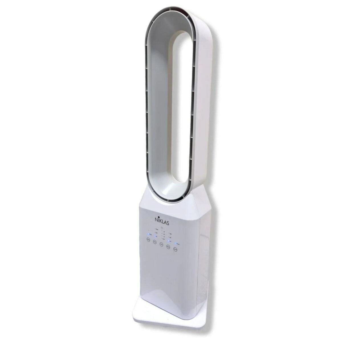 NIKLAS Ventilateur à Télécommande 50W - Ventilateur Sans Pales Colonne 3 Vitesses avec Minuterie 7h Design Blanc NIKLAS
