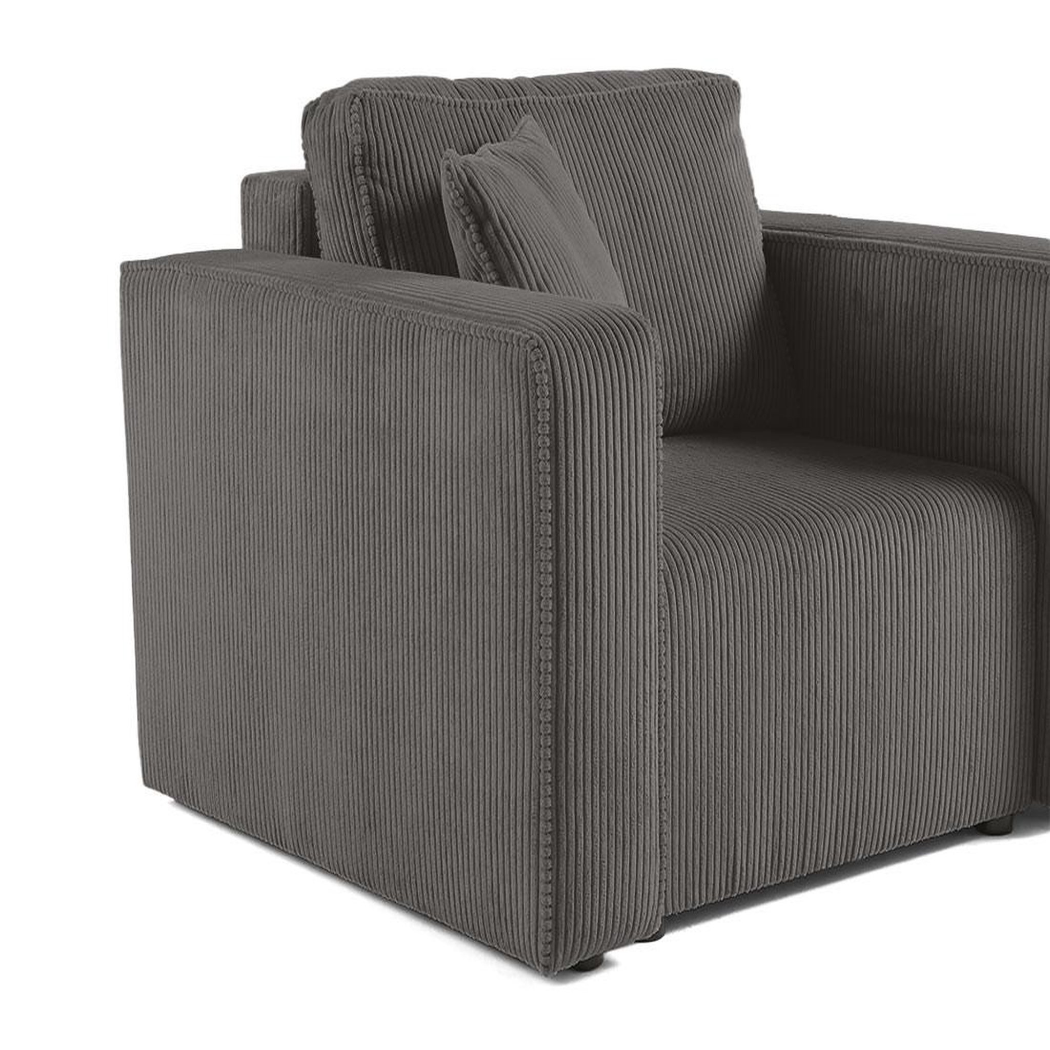 Voir la diapositive 4 : BEST MOBILIER Topaze - fauteuil - en velours côtelé