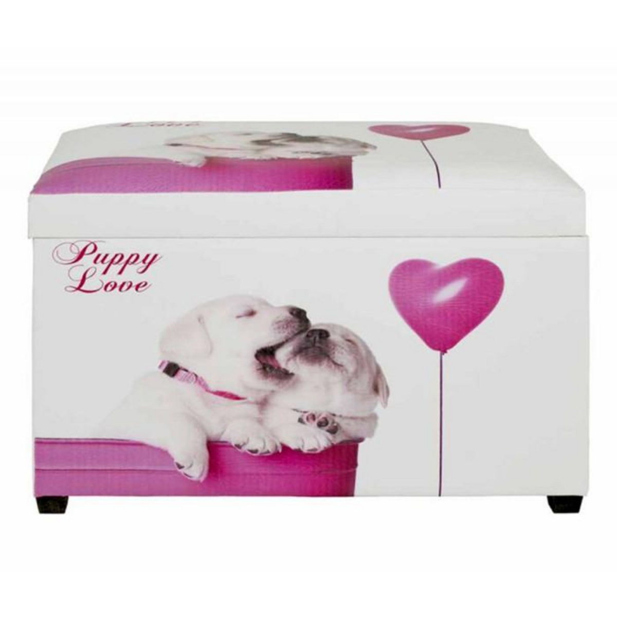 Paris Prix Coffre de Rangement Vintage  Puppy  65cm Blanc