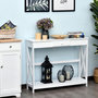 Voir la diapositive 2 : HOMCOM Console style table de drapier néo-rétro tiroir + étagère dim. 100L x 30l x 81H cm MDF blanc