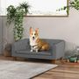 Voir la diapositive 2 : PAWHUT Canapé chien lit pour chien style Chesterfield dossier capitonné coussin moelleux pieds bois polyester gris