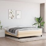 VIDAXL Sommier a lattes de lit avec matelas Creme 180x200 cm Tissu
