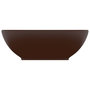 Voir la diapositive 3 : VIDAXL Lavabo ovale de luxe Marron fonce mat 40x33 cm Ceramique