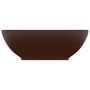 Voir la diapositive 3 : VIDAXL Lavabo ovale de luxe Marron fonce mat 40x33 cm Ceramique