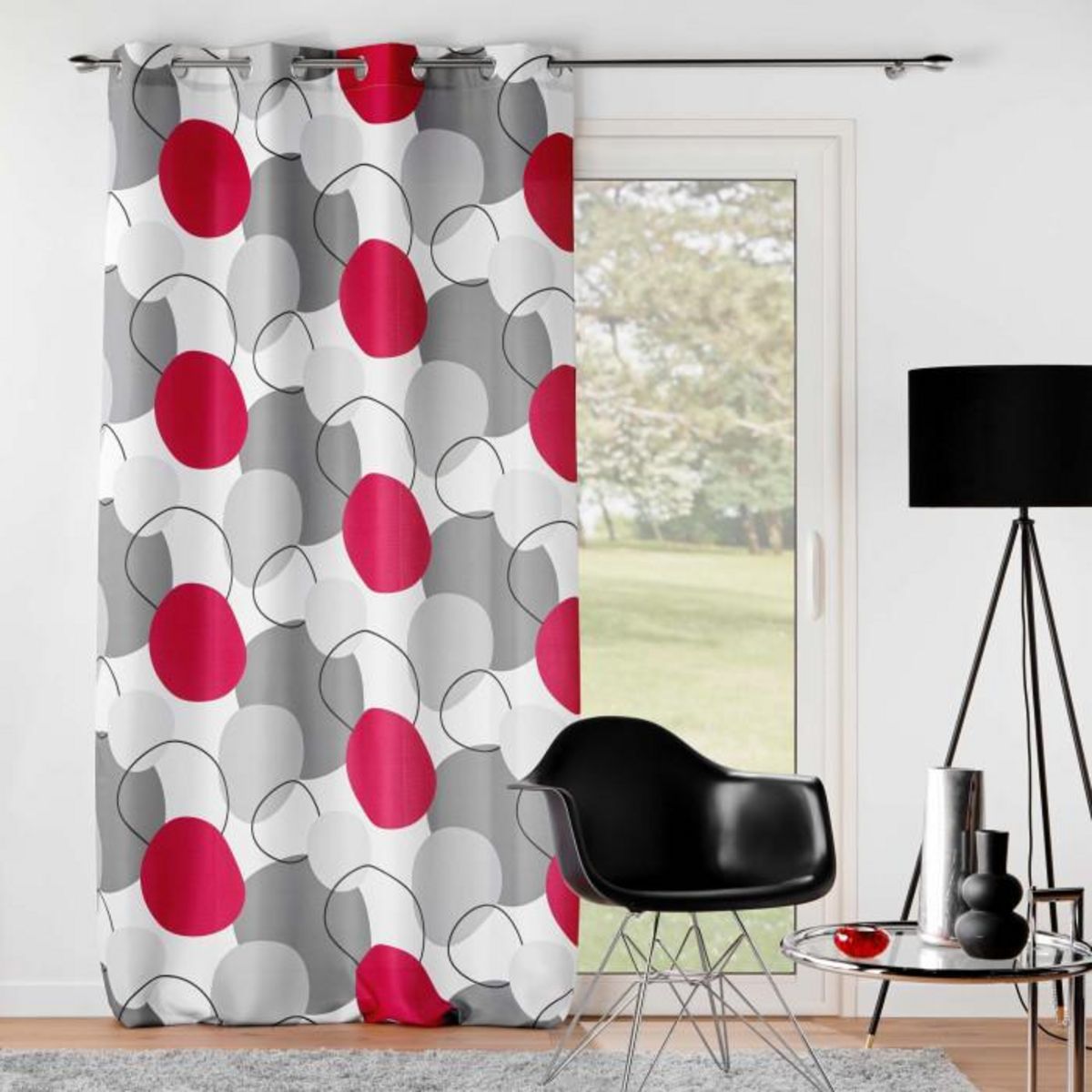 Paris Prix Rideau à Œillets Imprimé  Merlin  140x260cm Gris