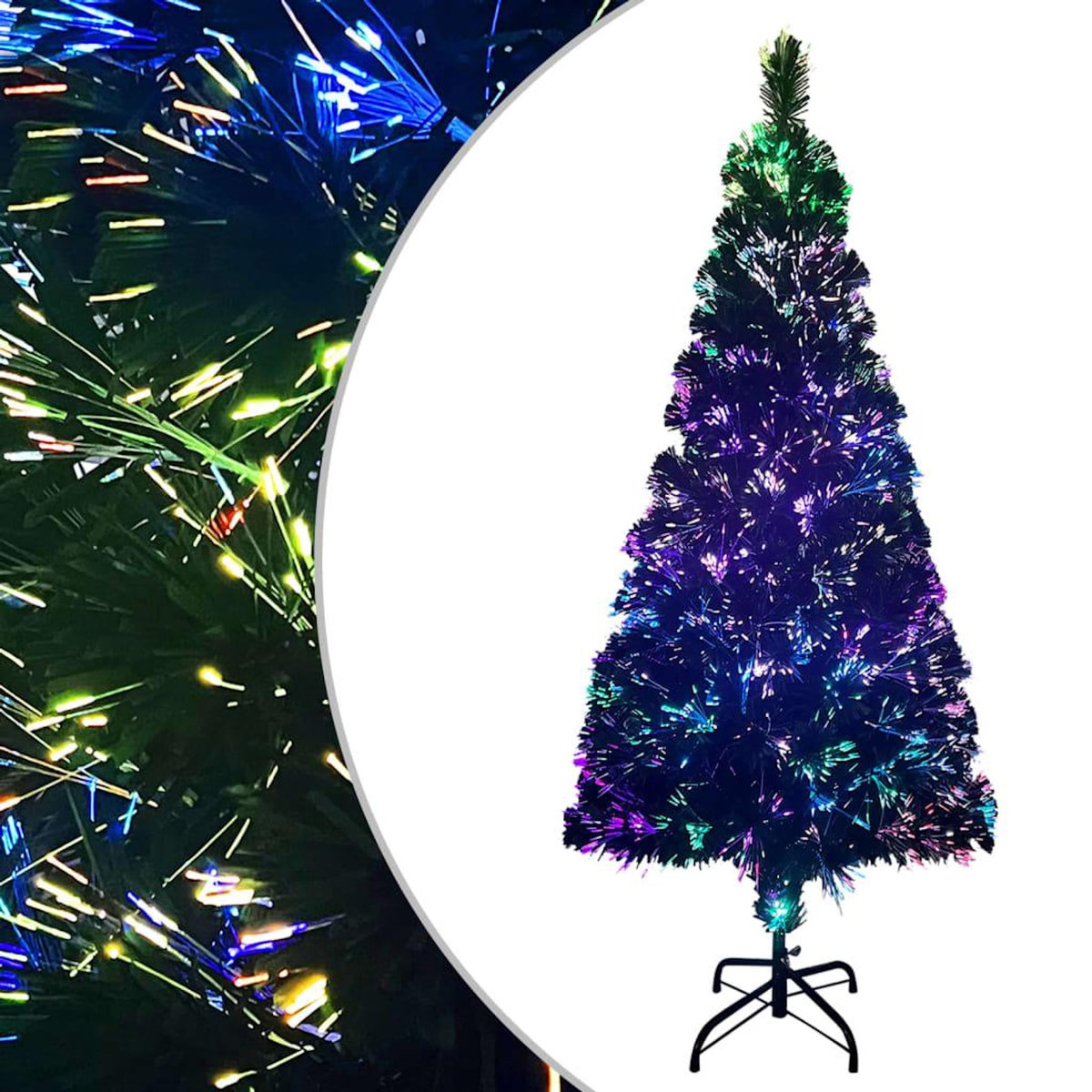 VIDAXL Sapin de Noël artificiel avec support vert 210 cm fibre optique