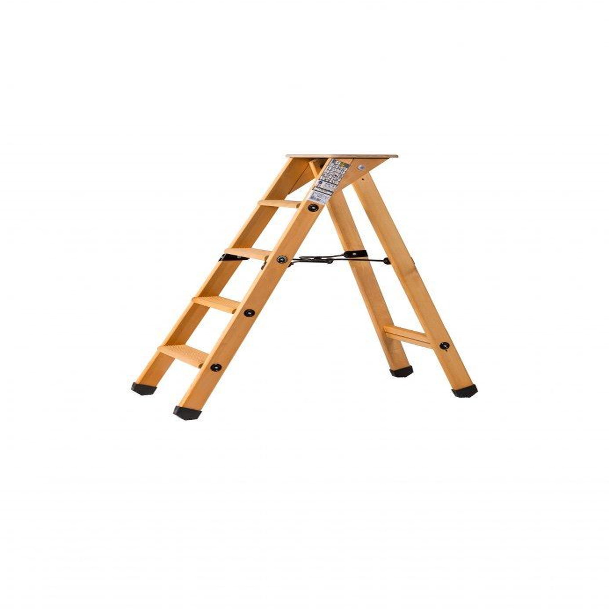 Centaure Escabeau Lyonnais bois 4 marches + tablette - hauteur de travail 2,45m
