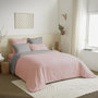 Voir la diapositive 1 : COTON PUR Pack complet 6 pièces Rose/Gris réversible housse de couette pour lit 140 x 190 cm