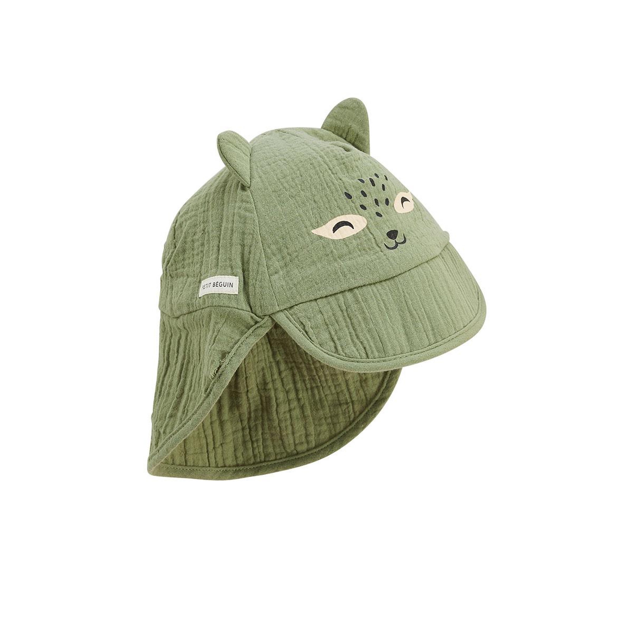 Voir la diapositive 1 : Petit Béguin Casquette cache cou bébé en gaze de coton gabin
