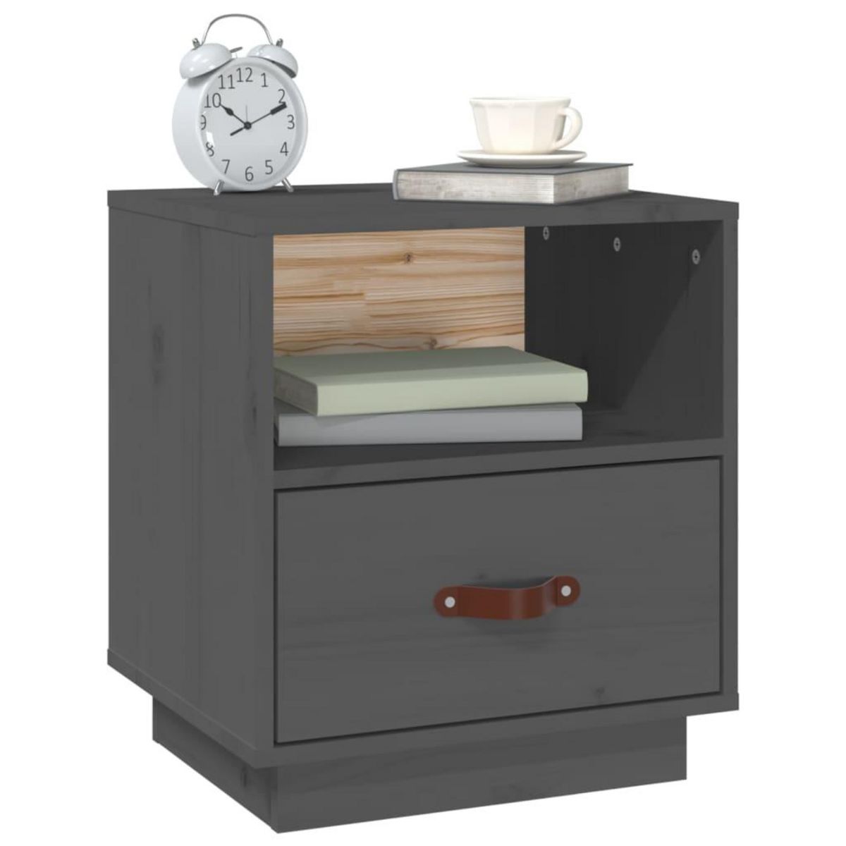 VIDAXL Tables de chevet 2 pcs Gris 40x34x45 cm Bois de pin massif