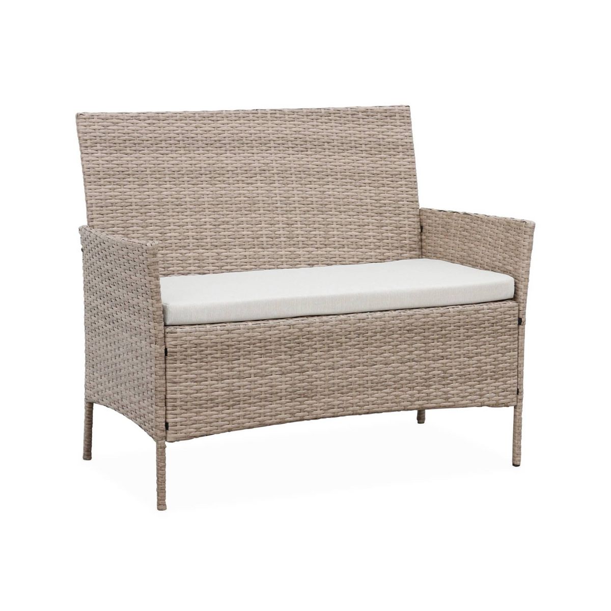 SWEEEK Ensemble de jardin en résine tressée, salon 4 places   fauteuil Moltès