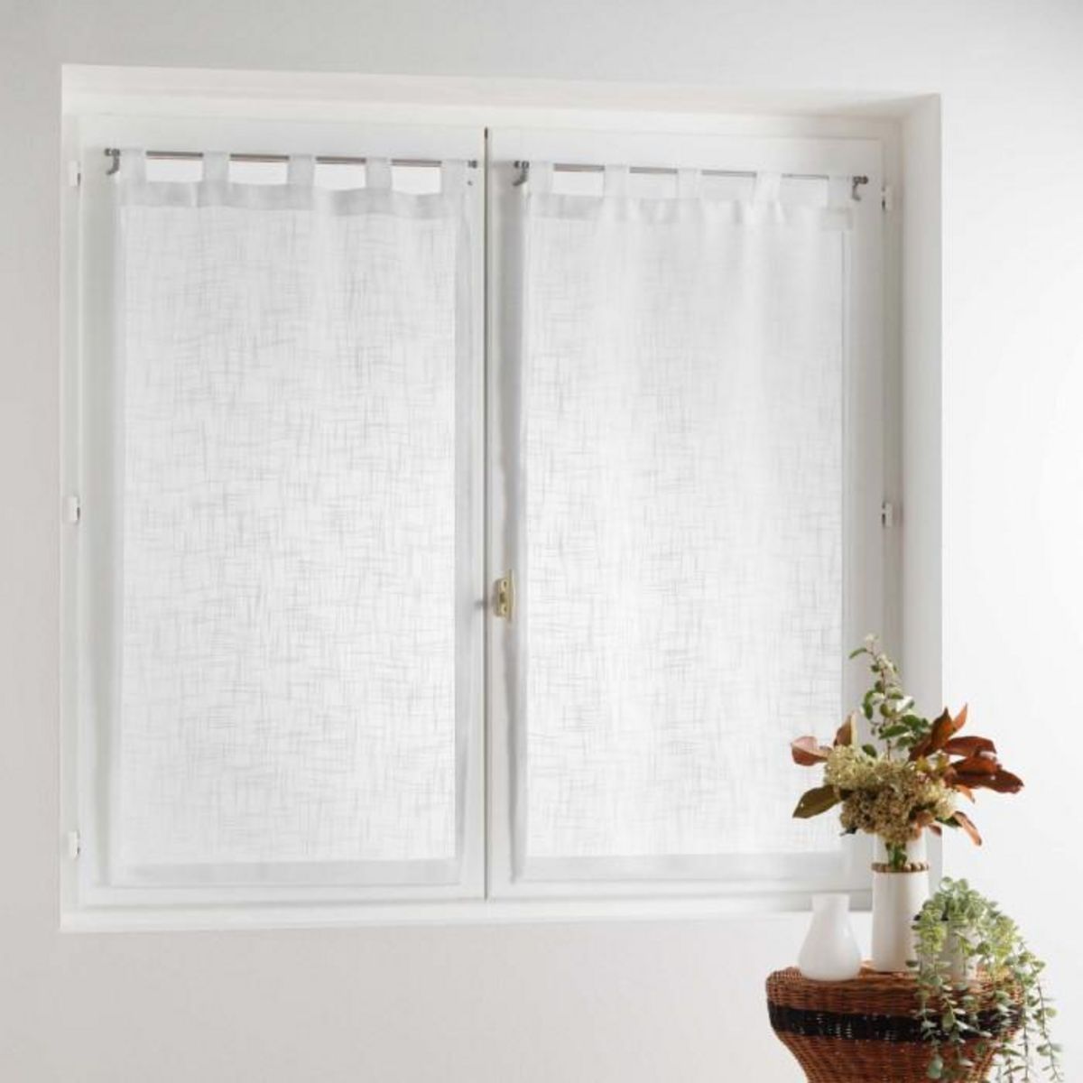 Paris Prix Paire de Voilages à Passants  Haltona  45x160cm Blanc