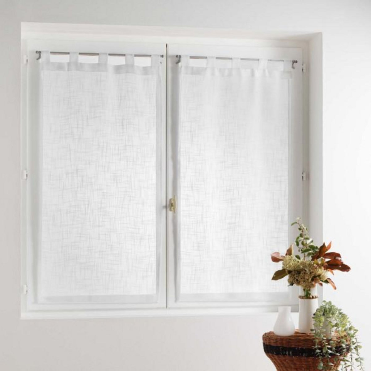 Paris Prix Paire de Voilages à Passants  Haltona  45x160cm Blanc