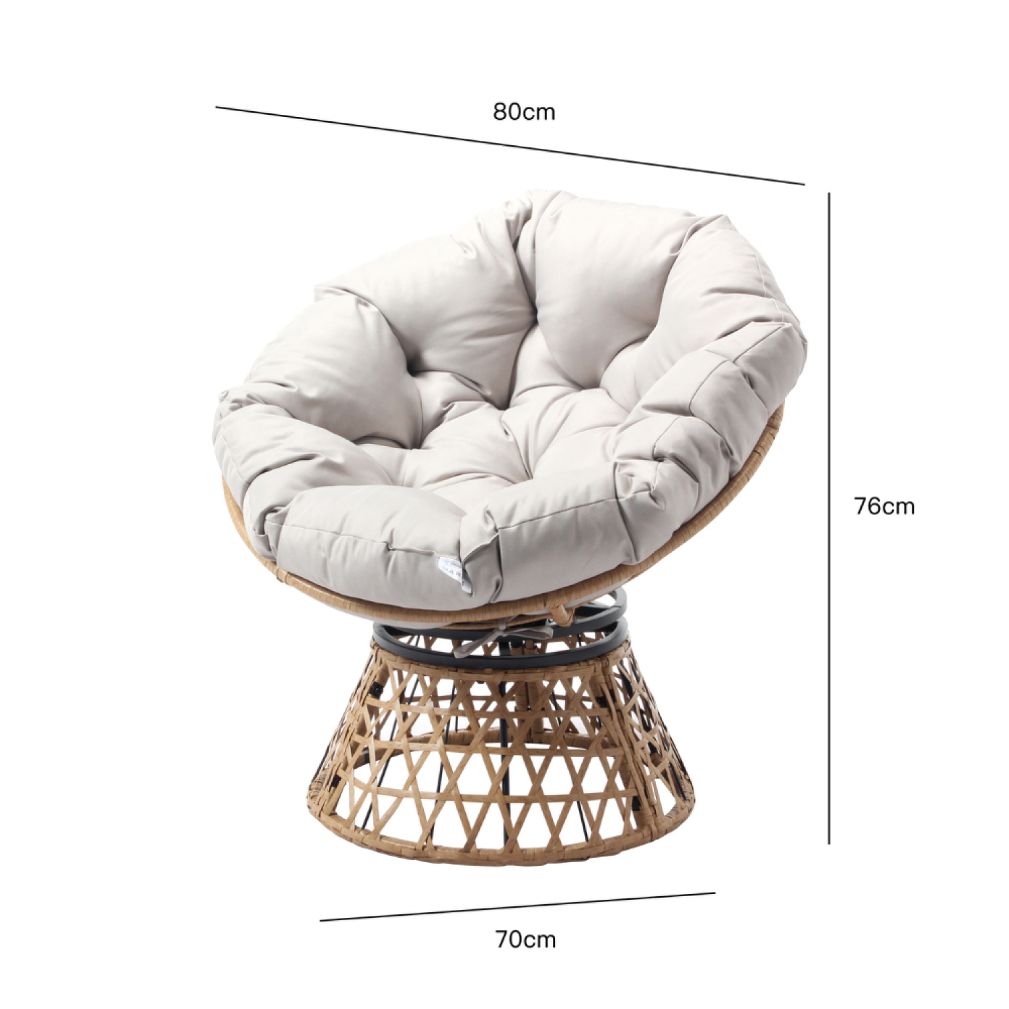 Voir la diapositive 5 : CONCEPT USINE Fauteuil effet rotin avec coussin papasan