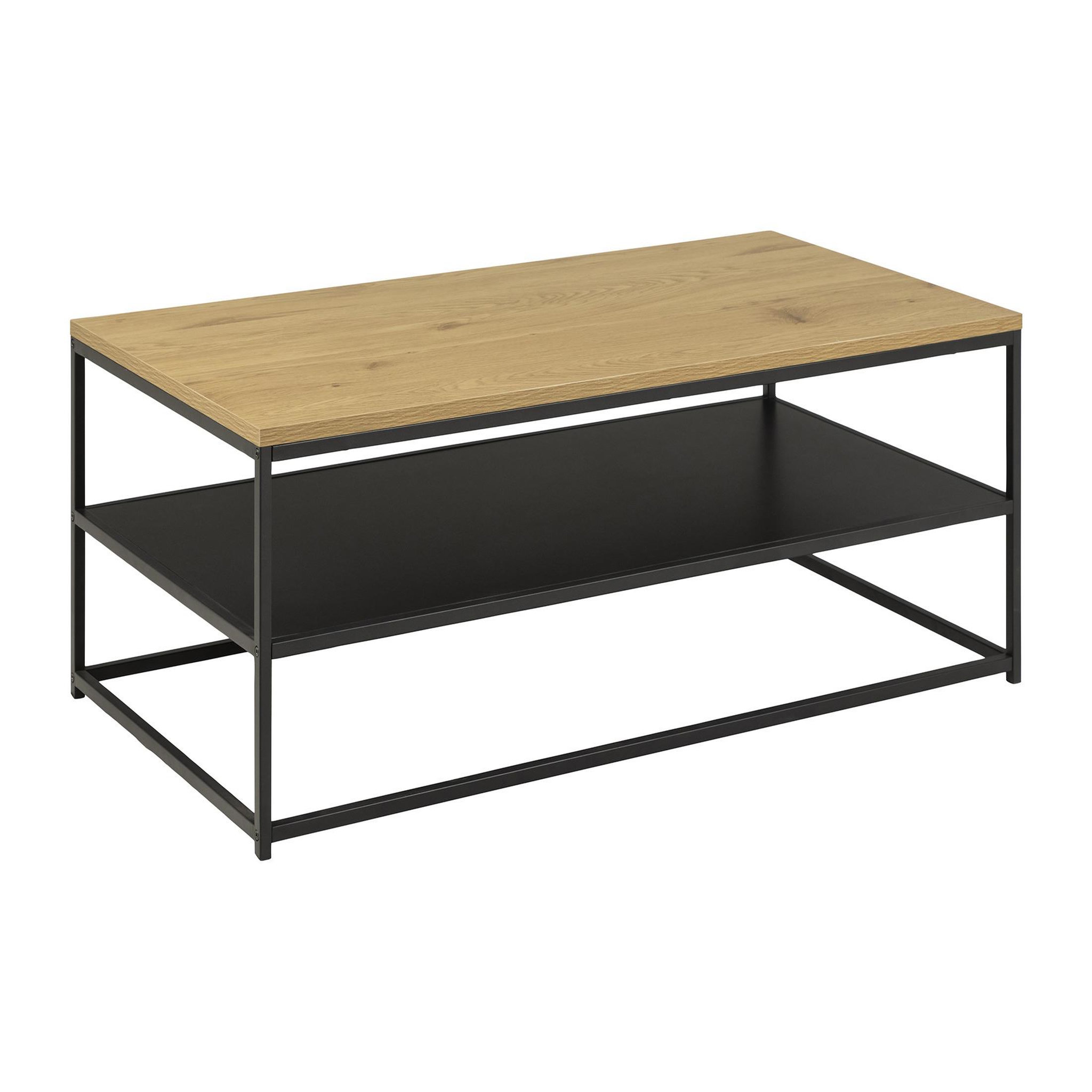 Voir la diapositive 1 : LISA DESIGN Salida - table basse - effet bois et métal noir - 120 cm