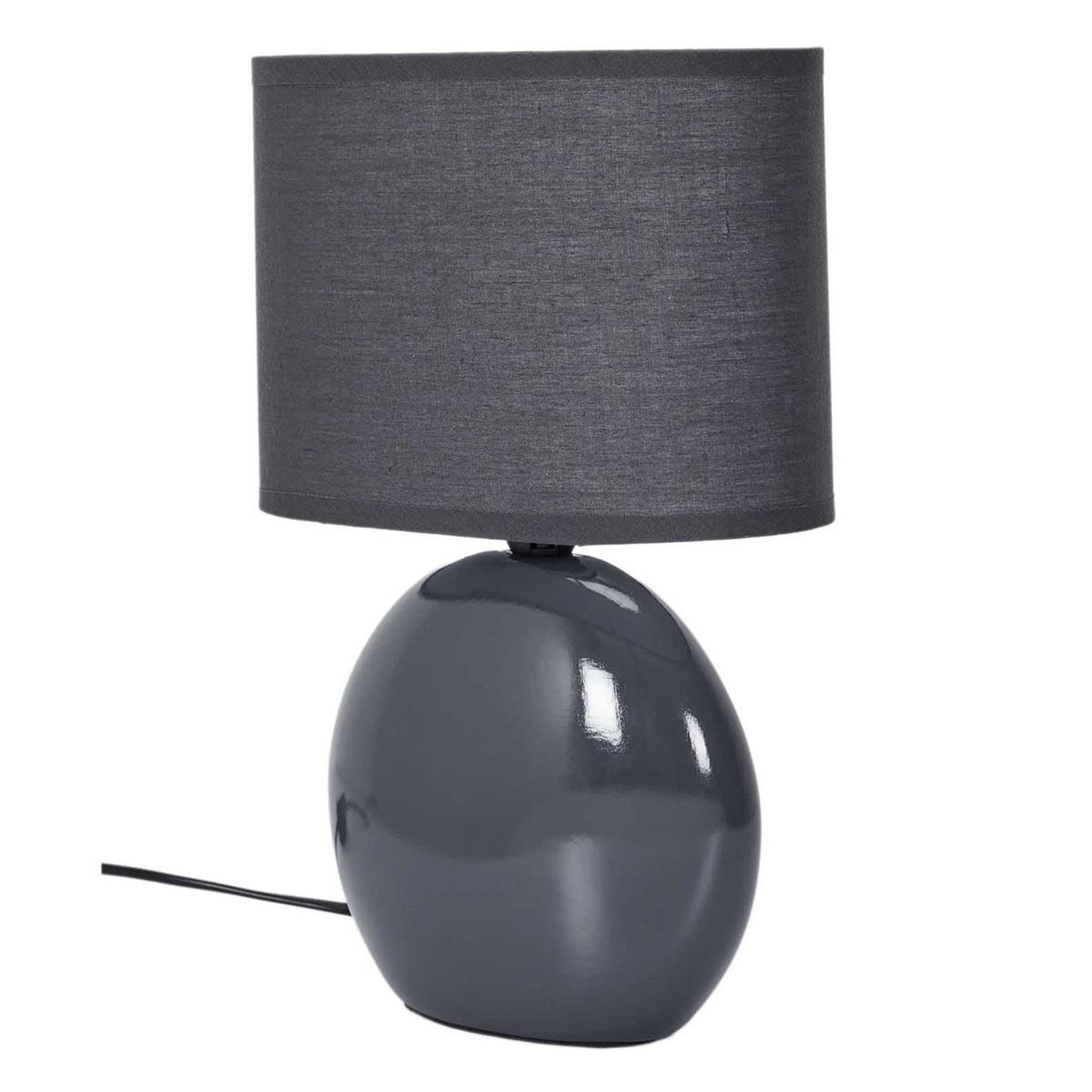 The Home Deco Factory Lampe à poser en porcelaine  janna  30cm anthracite