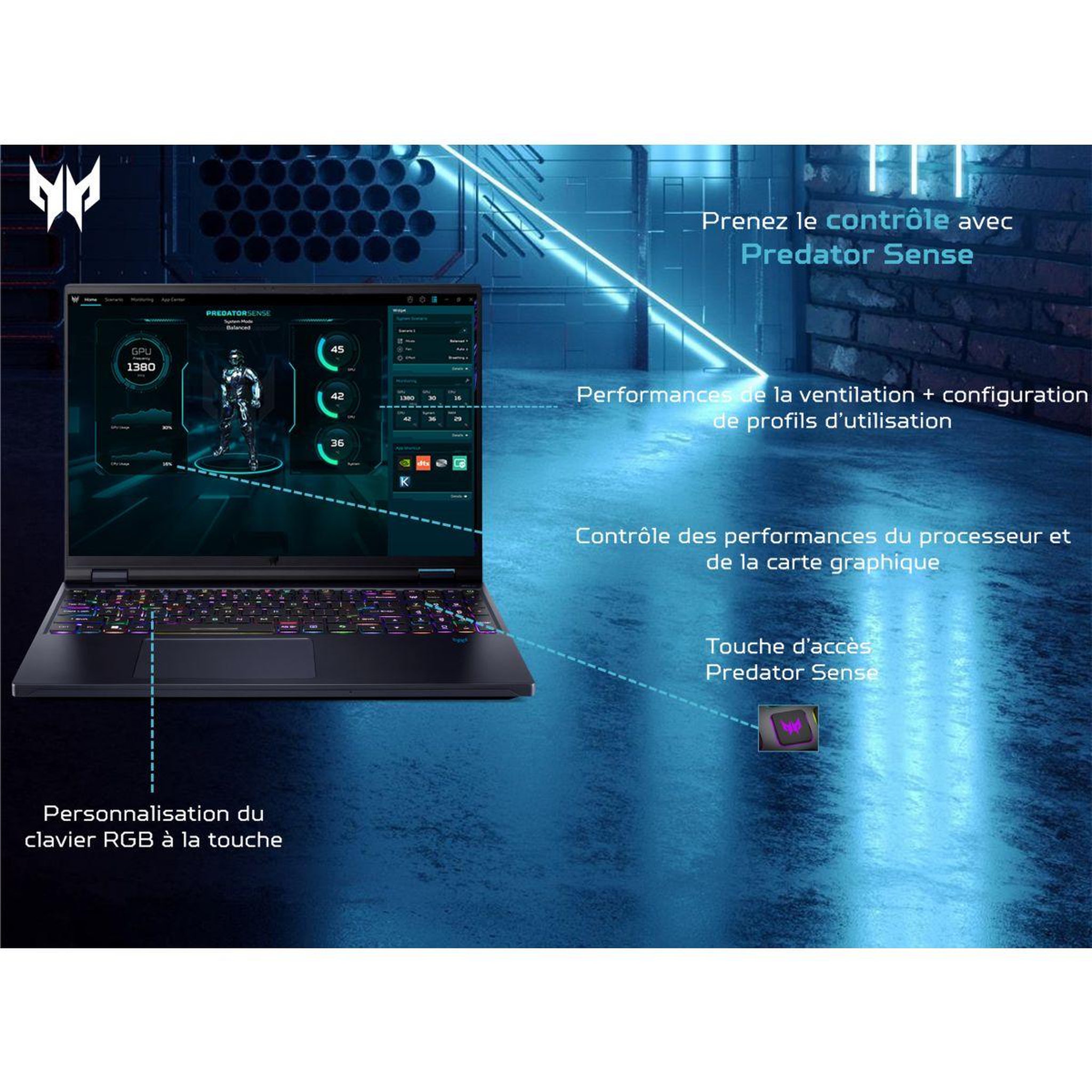 Voir la diapositive 4 : ACER PC Gamer Predator Helios 16 PH16-72-92EX