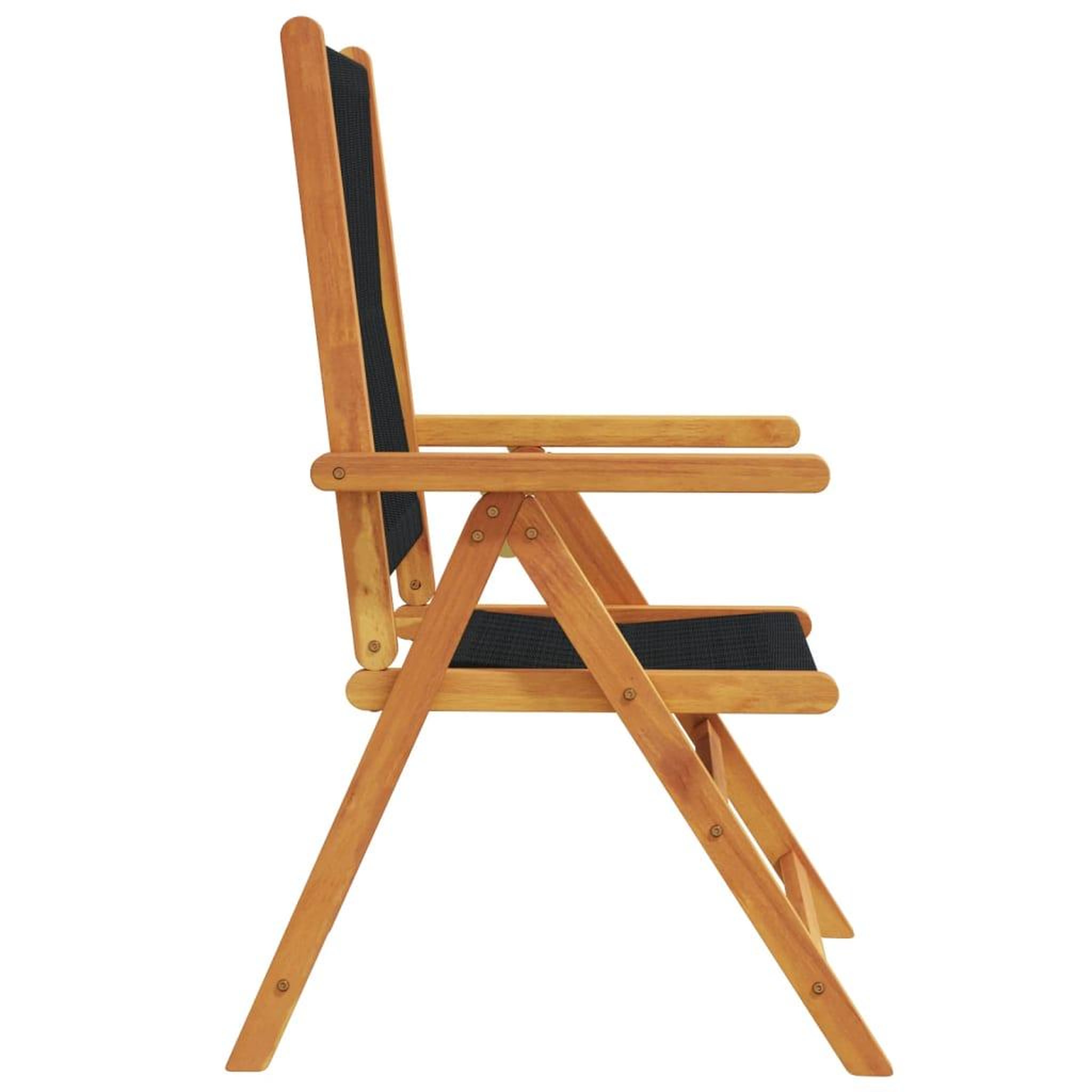 Voir la diapositive 5 : VIDAXL Chaises inclinables de jardin lot de 8 noir bois massif acacia