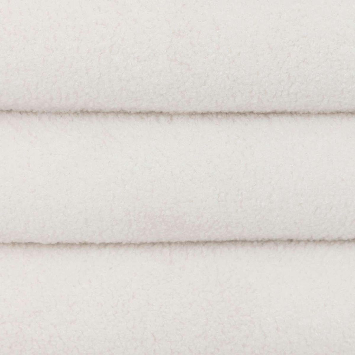 ATMOSPHERA Pouf de rangement en bouclette GUILIA - Blanc