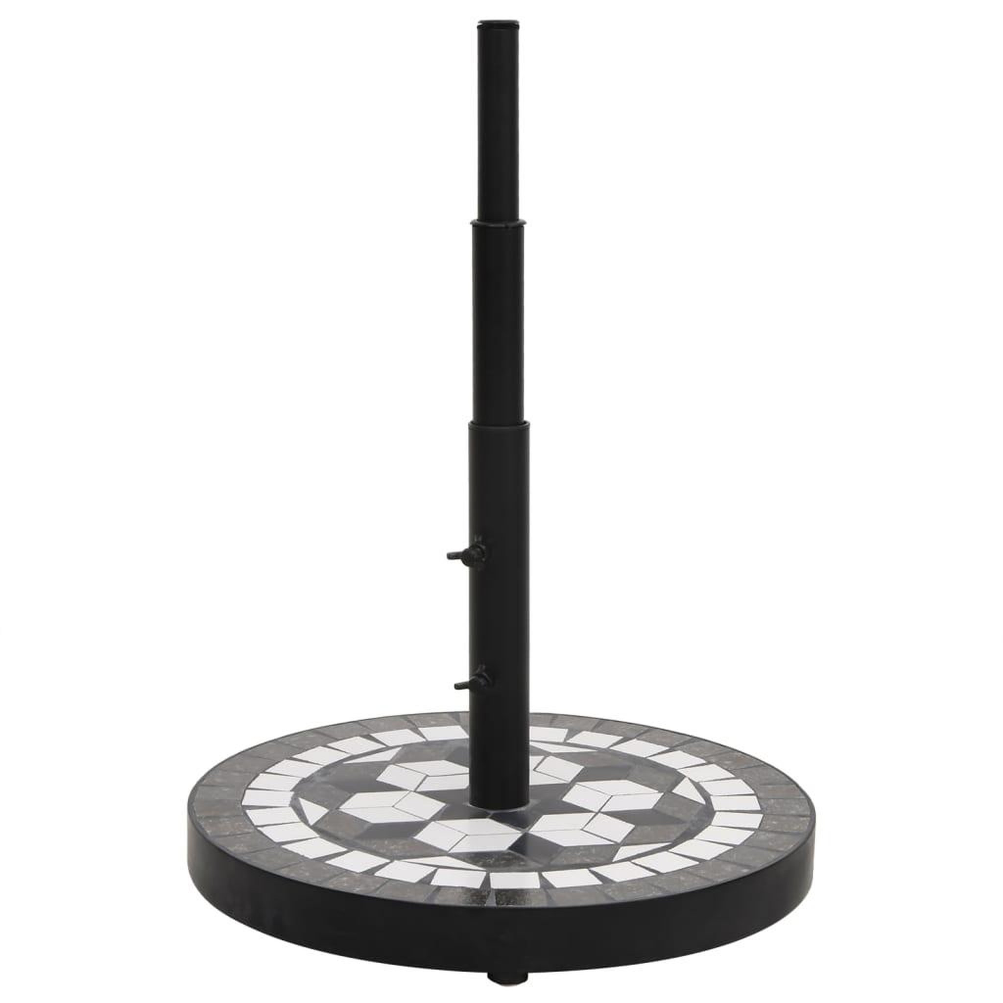 Voir la diapositive 2 : VIDAXL Base de parasol noir et blanc rond 12 kg