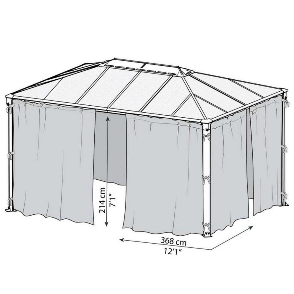 Palram Set de 4 moustiquaires pour tonnelles - 703320