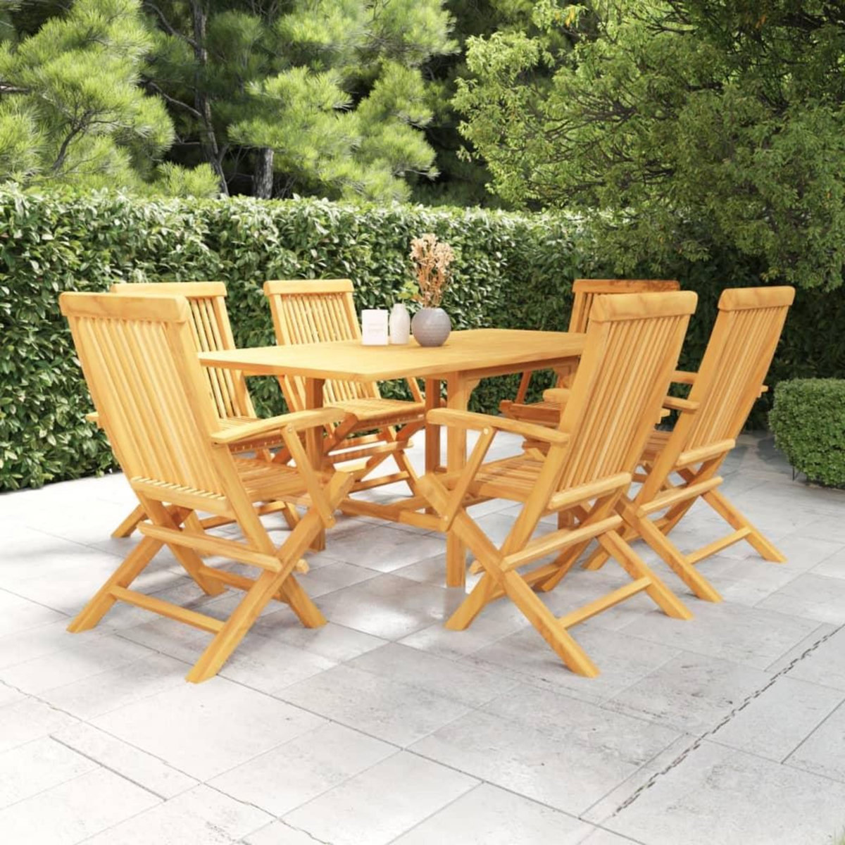 VIDAXL Salon de jardin 7 pcs Bois de teck massif