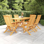 VIDAXL Salon de jardin 7 pcs Bois de teck massif