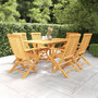 Voir la diapositive 1 : VIDAXL Salon de jardin 7 pcs Bois de teck massif