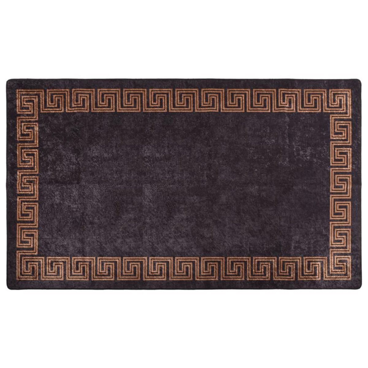 VIDAXL Tapis lavable antiderapant 190x300 cm noir et dore
