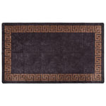 VIDAXL Tapis lavable antiderapant 190x300 cm noir et dore