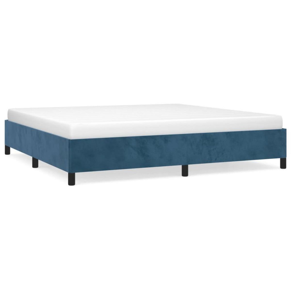 VIDAXL Cadre de lit sans matelas bleu fonce 200x200 cm velours