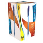 PAPER MATE Boîte de 100 stylos Inkjoy bleus rétractables