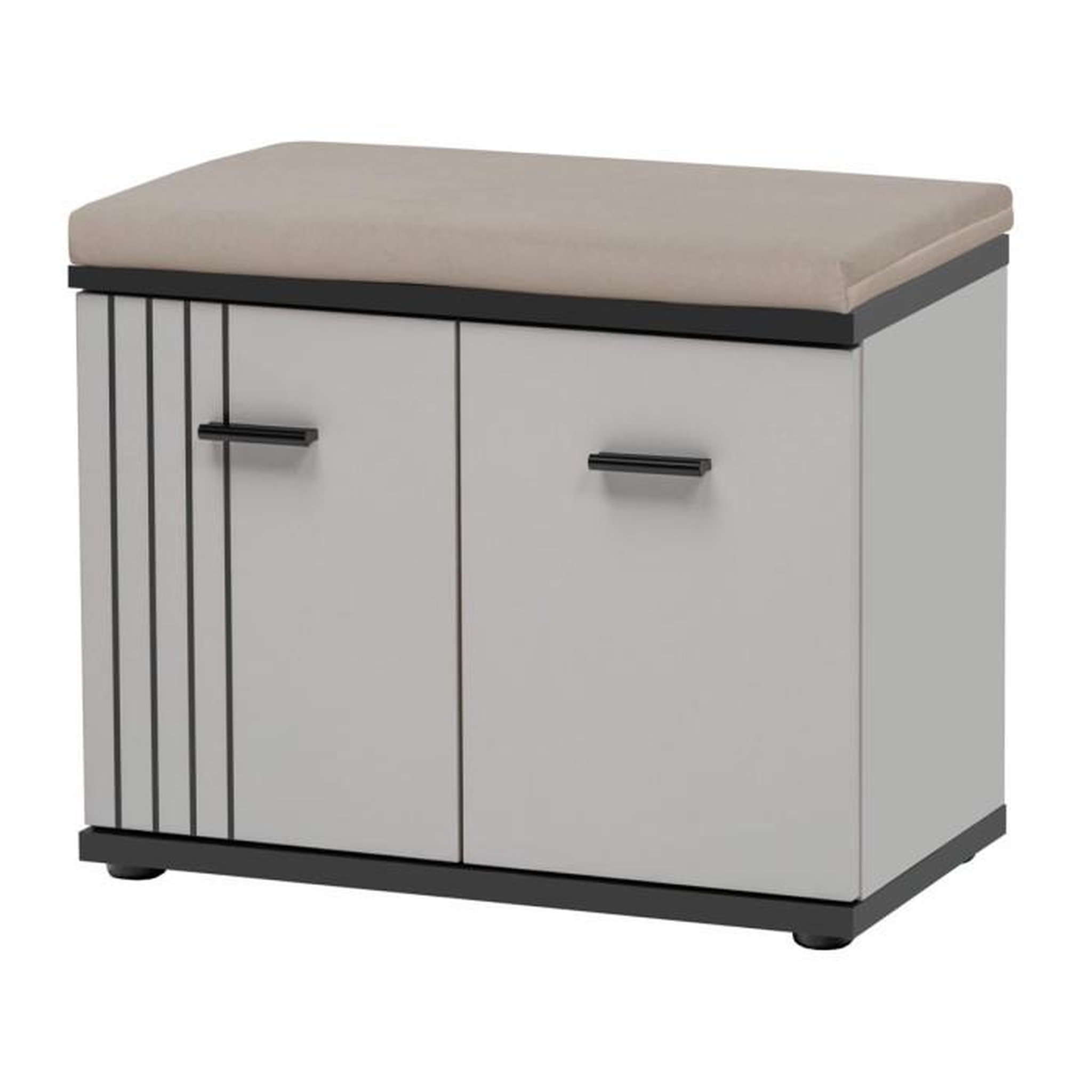 Paris Prix Meuble de Rangement Avec Coussin  Hugo  60cm Gris & Noir