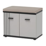 Paris Prix Meuble de Rangement Avec Coussin  Hugo  60cm Gris & Noir