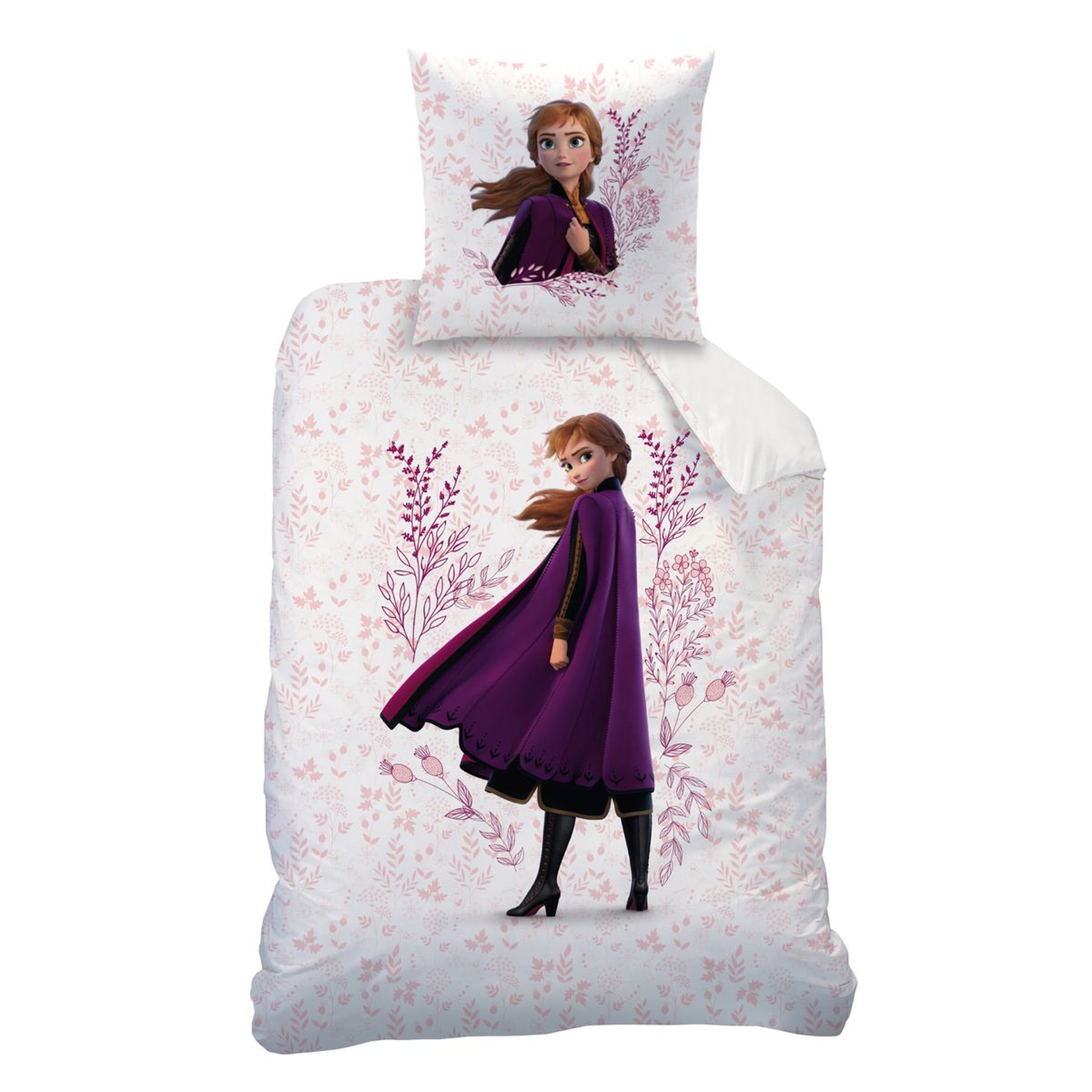 Voir la diapositive 4 : Reine des neiges Parure housse de couette coton réversible Elsa et Anna REINE DES NEIGES
