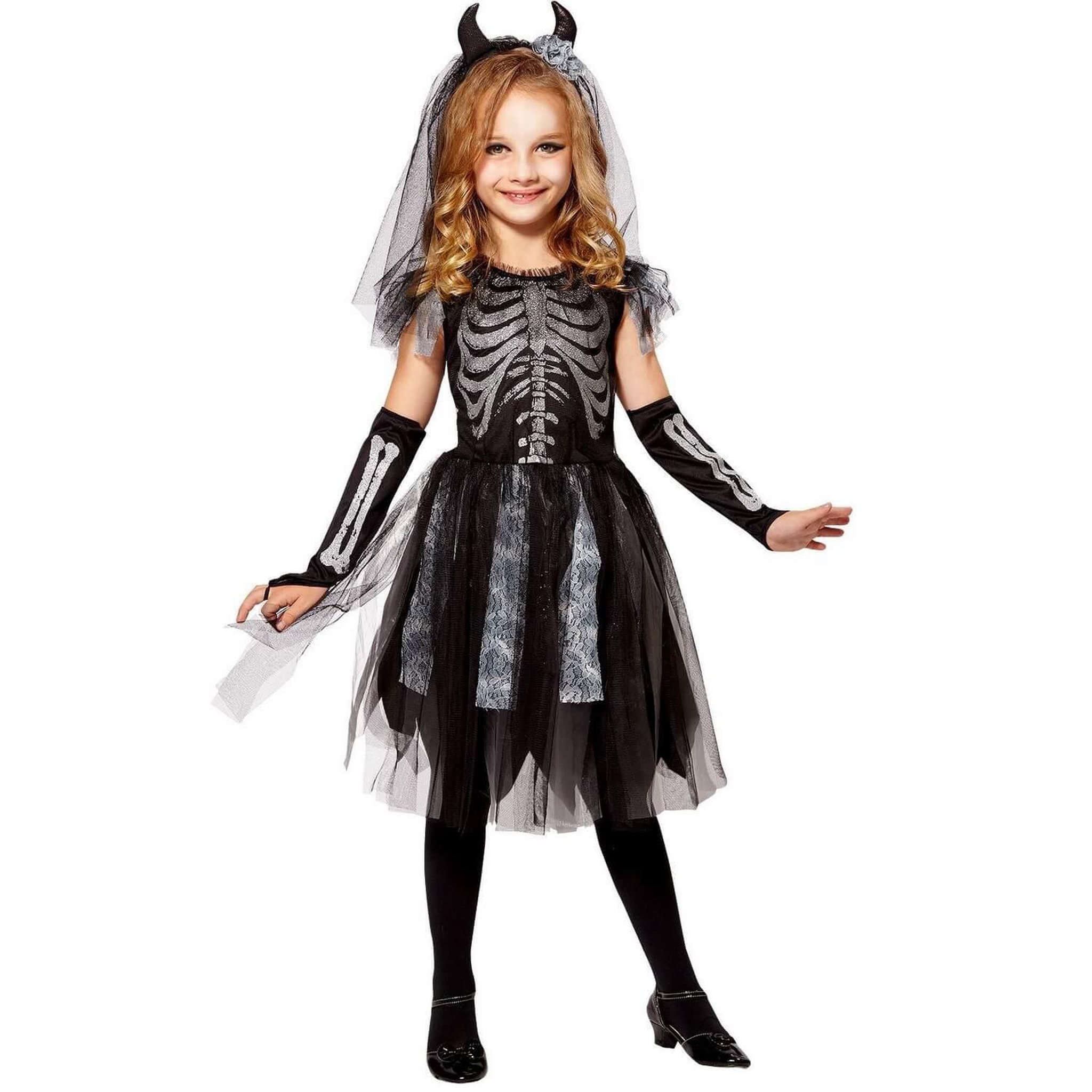 WIDMANN Déguisement - Squelette Pailleté - Fille - 4/5 ans (104 à 110 cm)