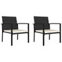 Voir la diapositive 1 : VIDAXL Chaises a manger de jardin lot de 2 Resine tressee Noir