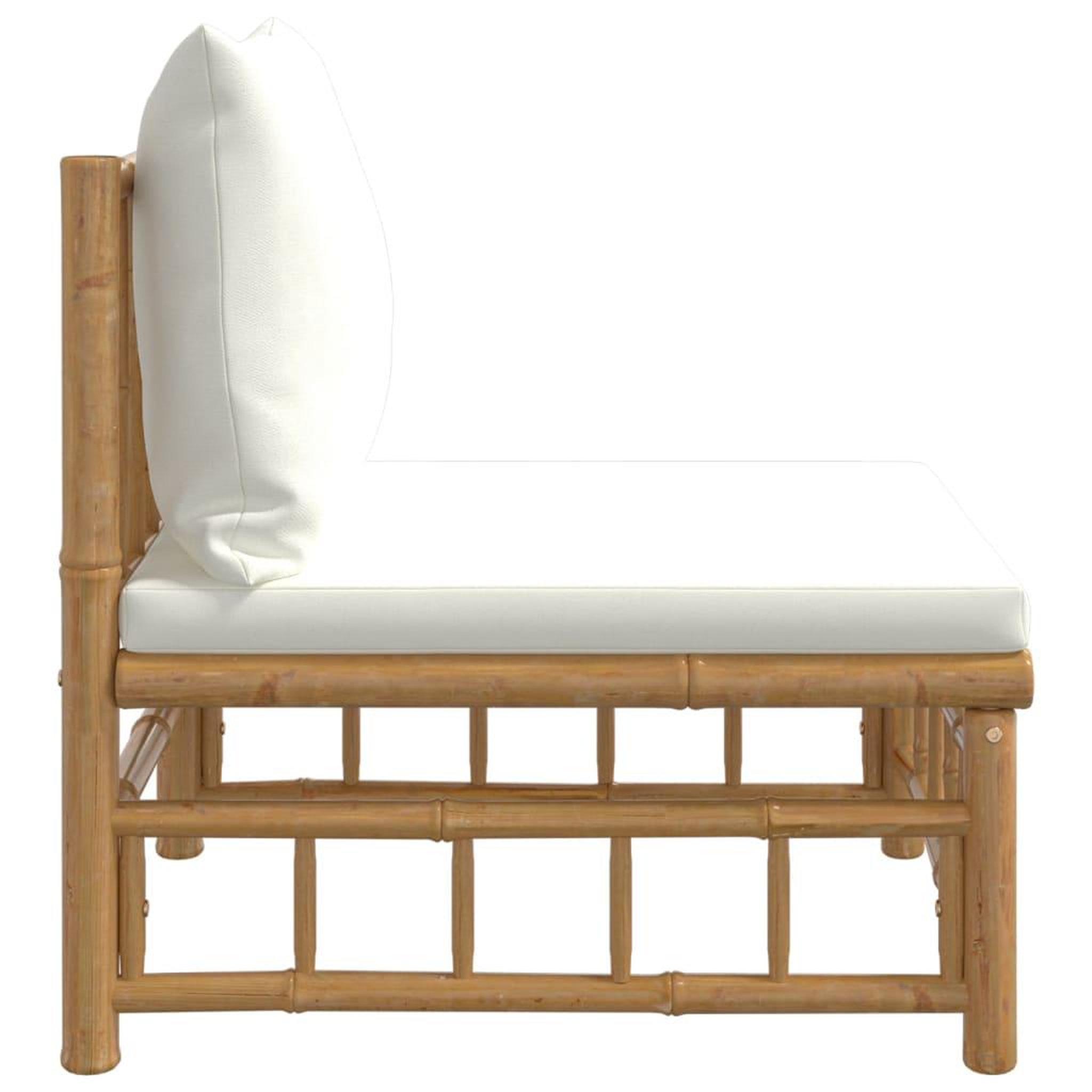 Voir la diapositive 4 : VIDAXL Canape central de jardin avec coussins blanc creme bambou