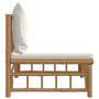 Voir la diapositive 4 : VIDAXL Canape central de jardin avec coussins blanc creme bambou