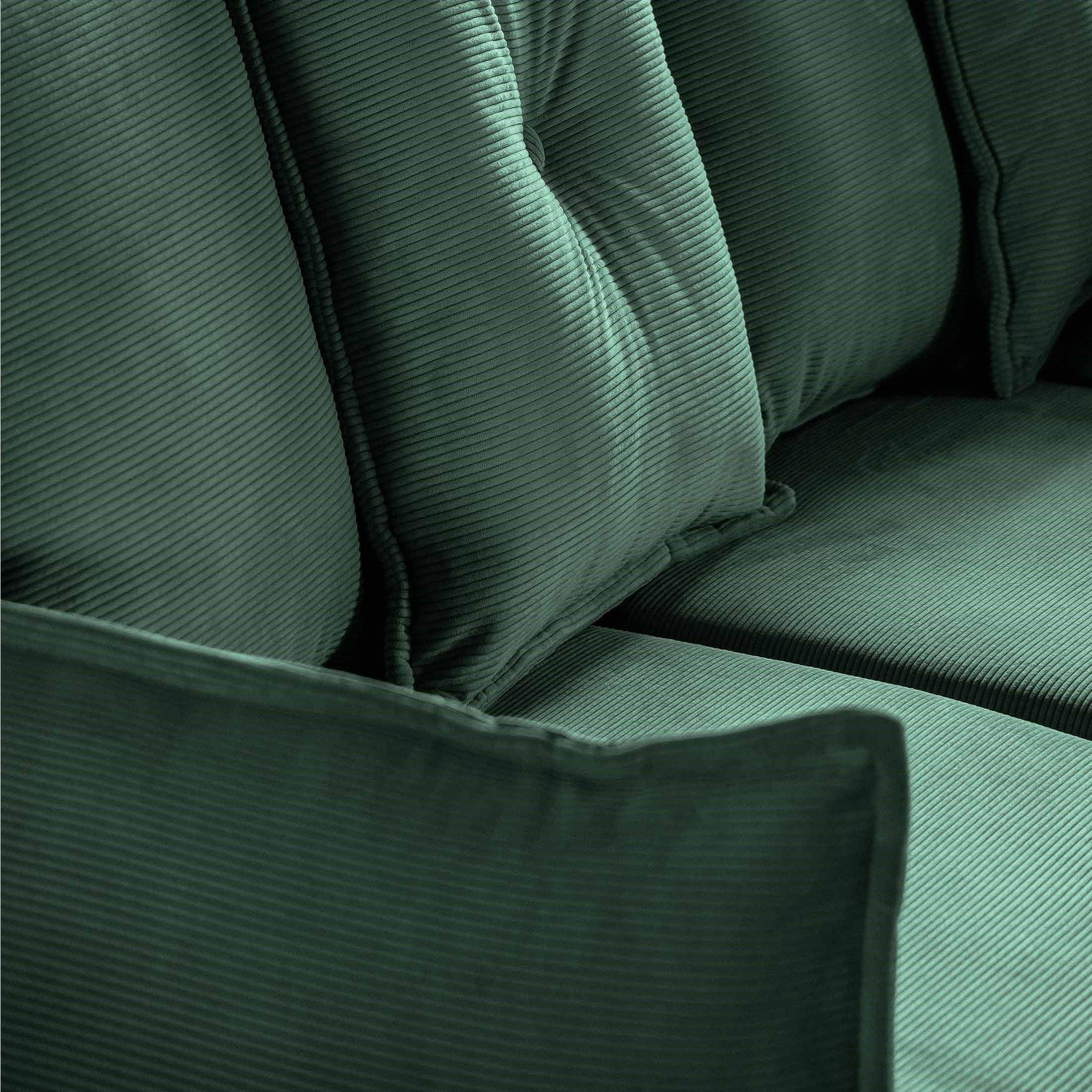 Voir la diapositive 4 : BEST MOBILIER Lena - canapé d'angle droit 5 places - convertible avec coffre - en velours côtelé