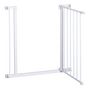 Voir la diapositive 5 : PAWHUT Barrière de sécurité longueur réglable dim. 76-82l x 76H cm sans perçage métal plastique blanc