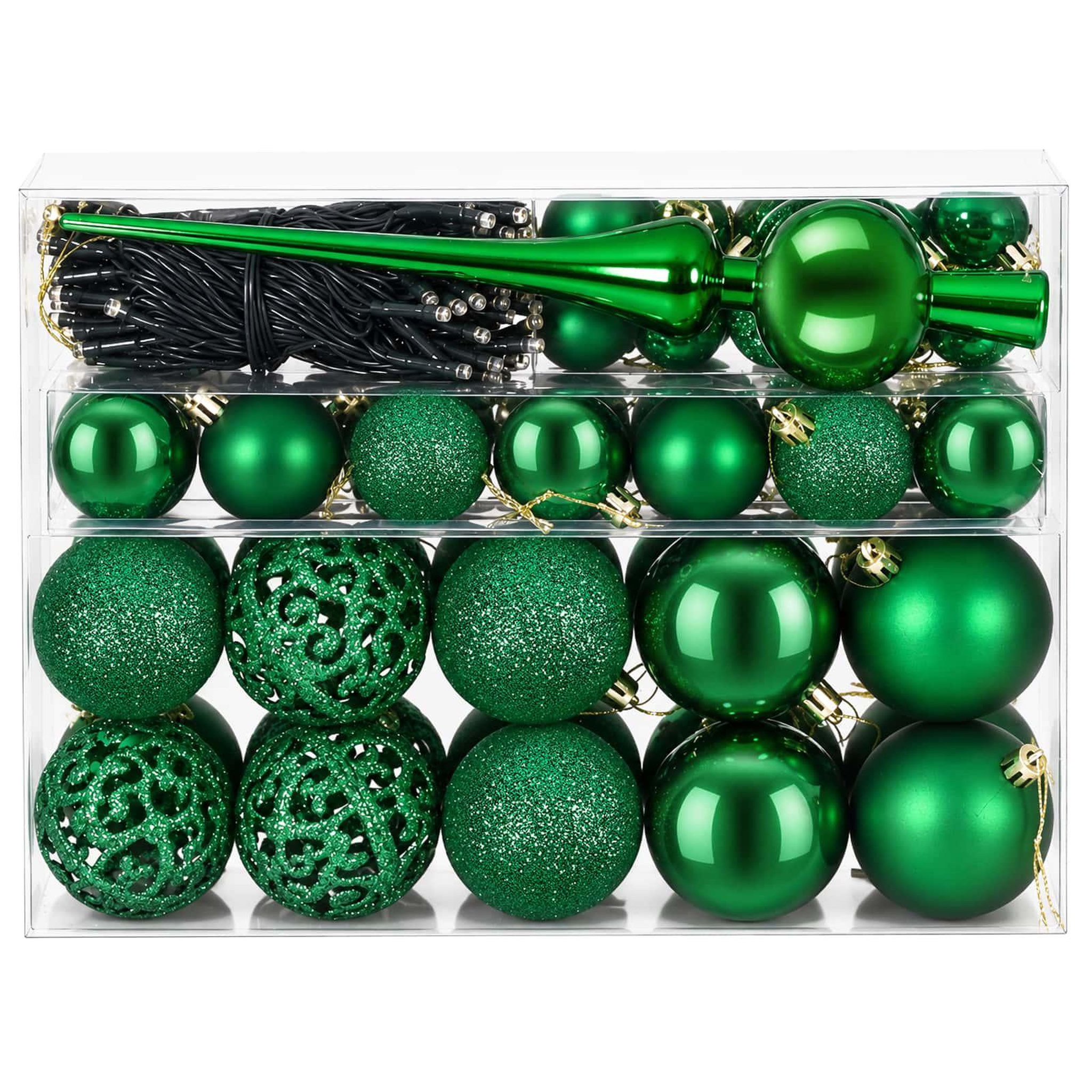 Voir la diapositive 5 : VIDAXL Ensemble de Boules de Noël 61 pc Vert Diam. 6 cm Plastique